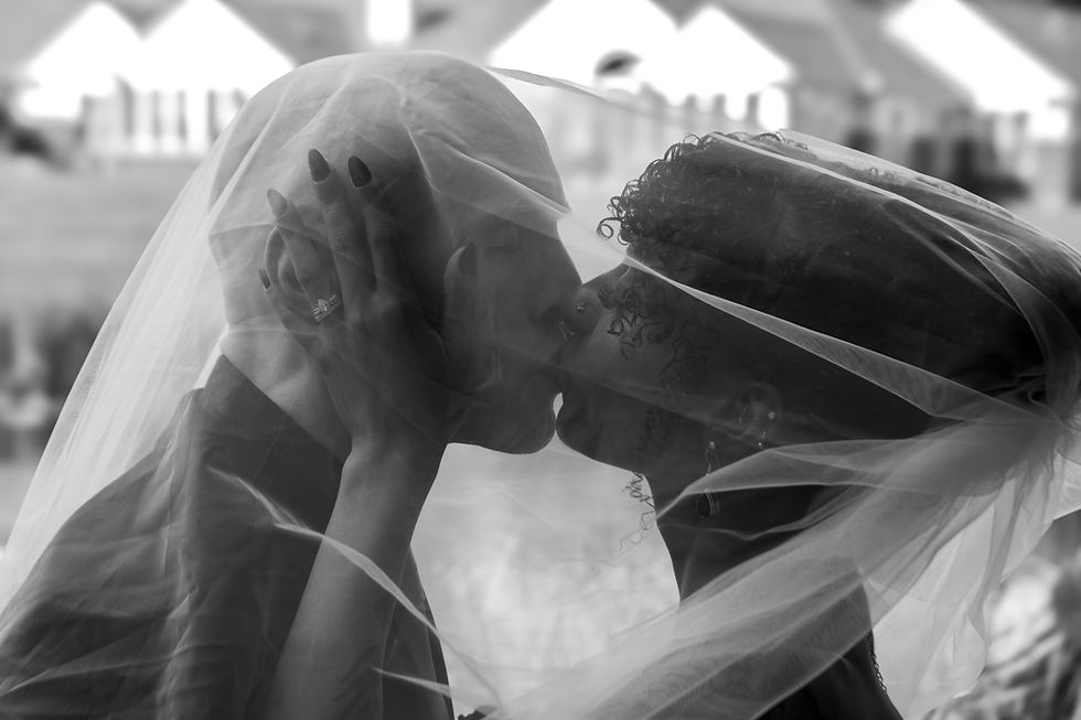 The Faulkner's Wedding Day Kiss