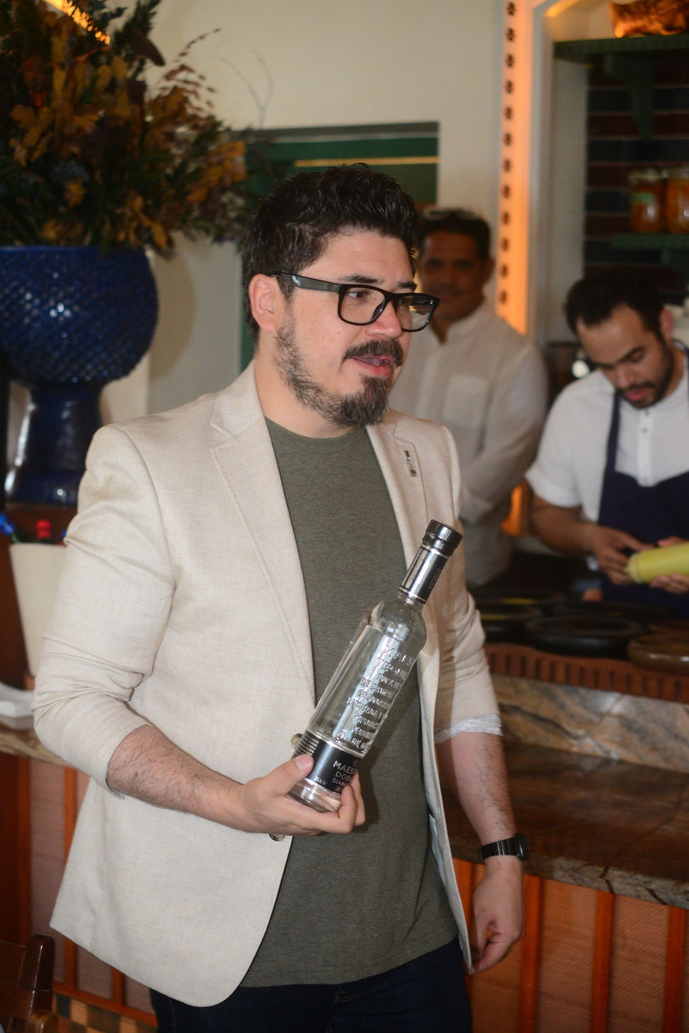 El brand manager de LATAM, de Casa Cuervo, durante su presentacion de  los Tequilas
