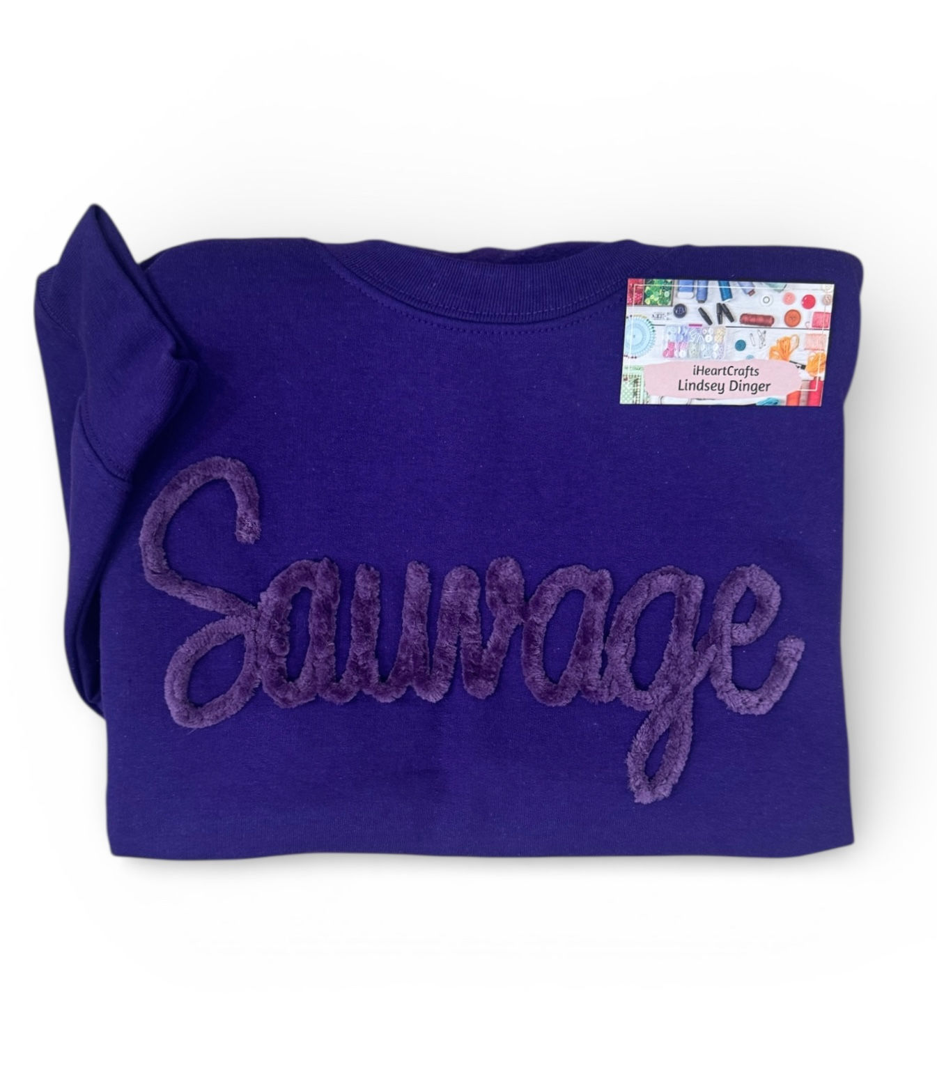 Purple on Purple Faux Chenille Sweatshirt 