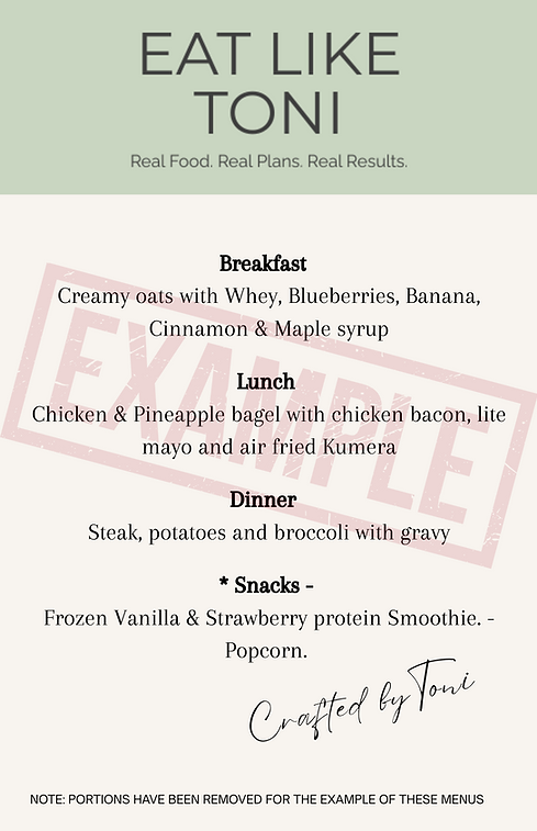 Sample Meal Plan