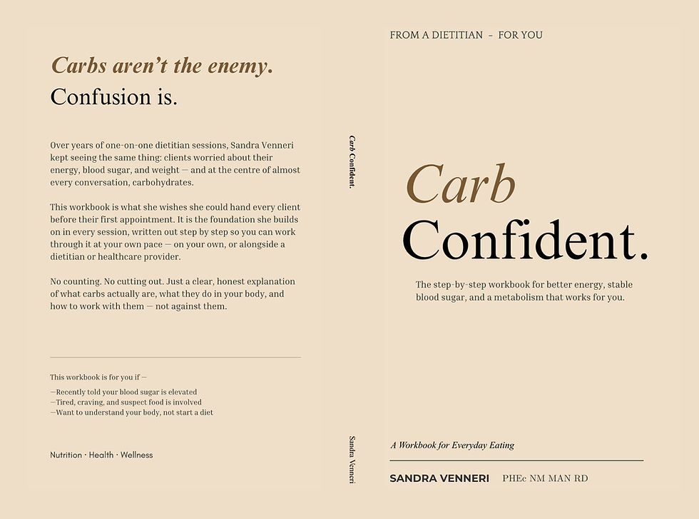 Thumbnail: Carb Confident workbook by Sandra Venneri RD CDE — nutrition workbook for blood sugar and energy