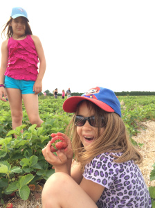The little one won the “biggest berry” pick.