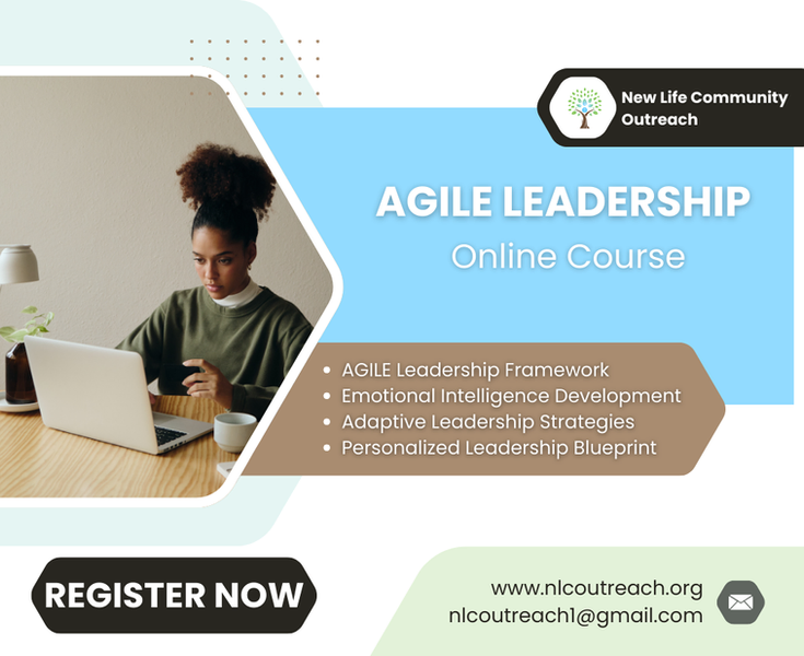 an advertisement for an online course called agile leadership