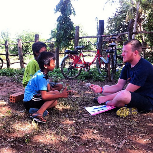 Learning Khmer from local children