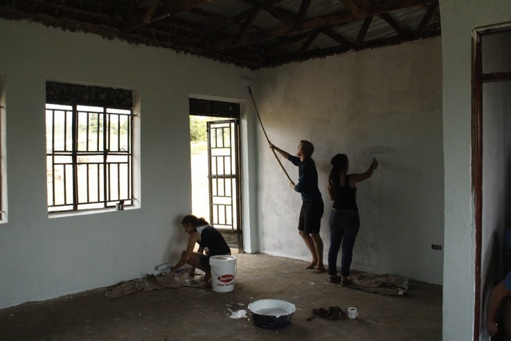 Hard at work painting for the Ewafe Project.