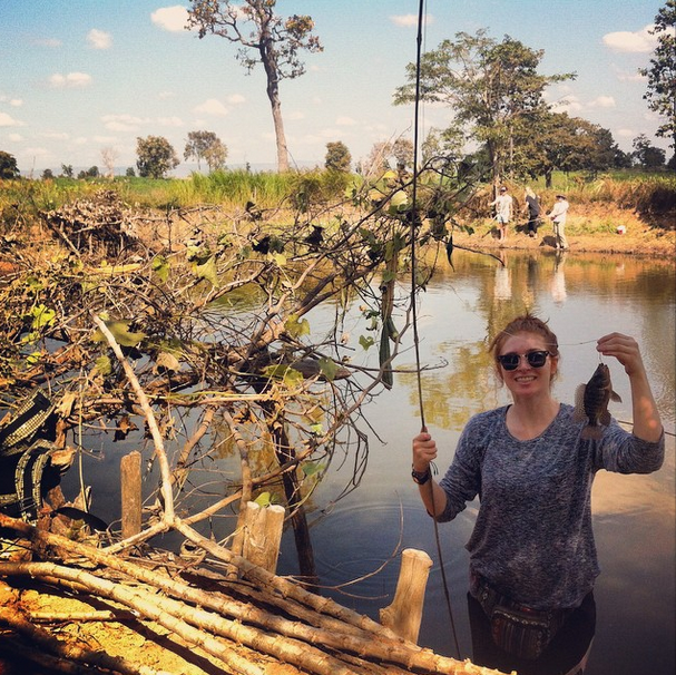Catching fish in Banteay Chhmar