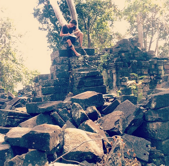 Reflecting at Banteay Chhmar