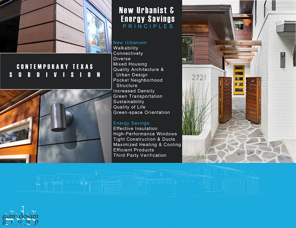 Contemporary materials and color tones for pocket subdivision