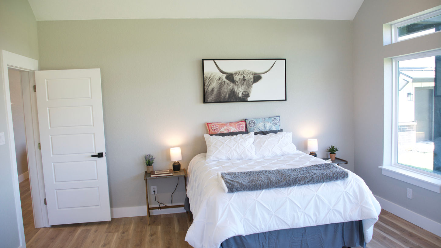 Staged master bedroom