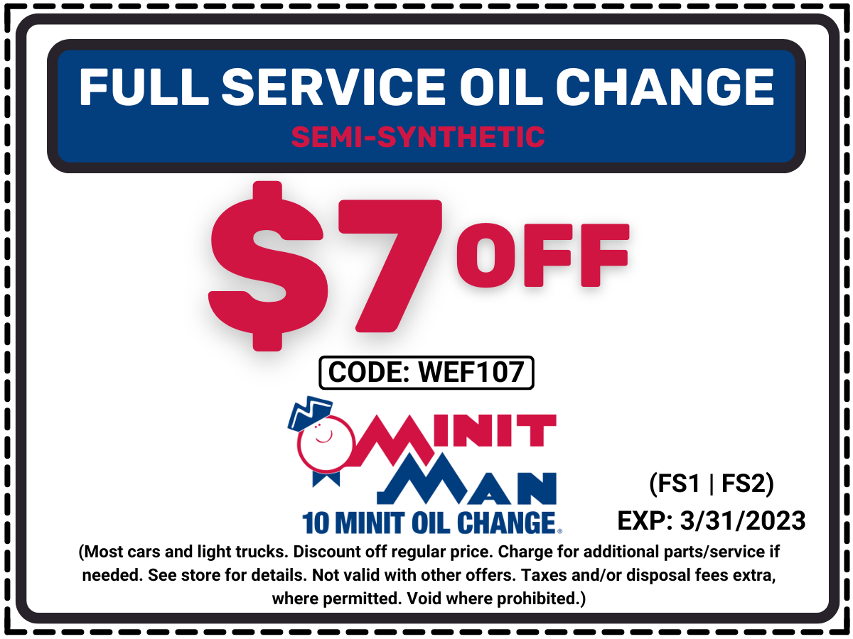 Oil Change Coupons Minit Man Oil Change