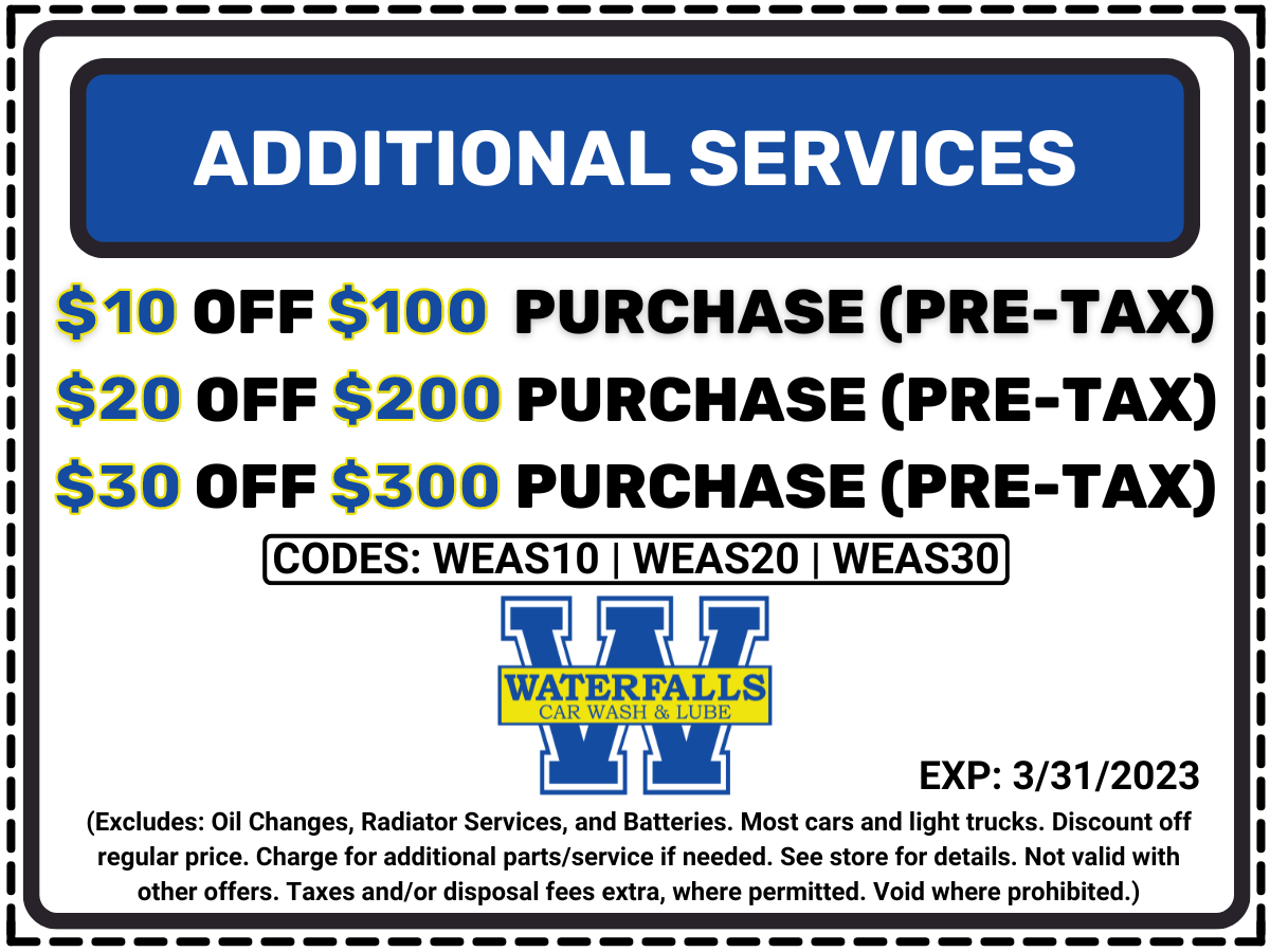 Oil Change Coupons Waterfalls Car Wash & Lube