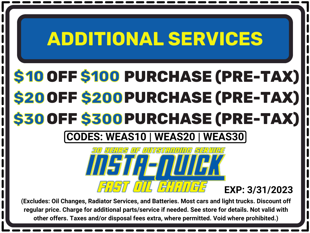 Oil Change Coupons | Insta-Quick Oil Change