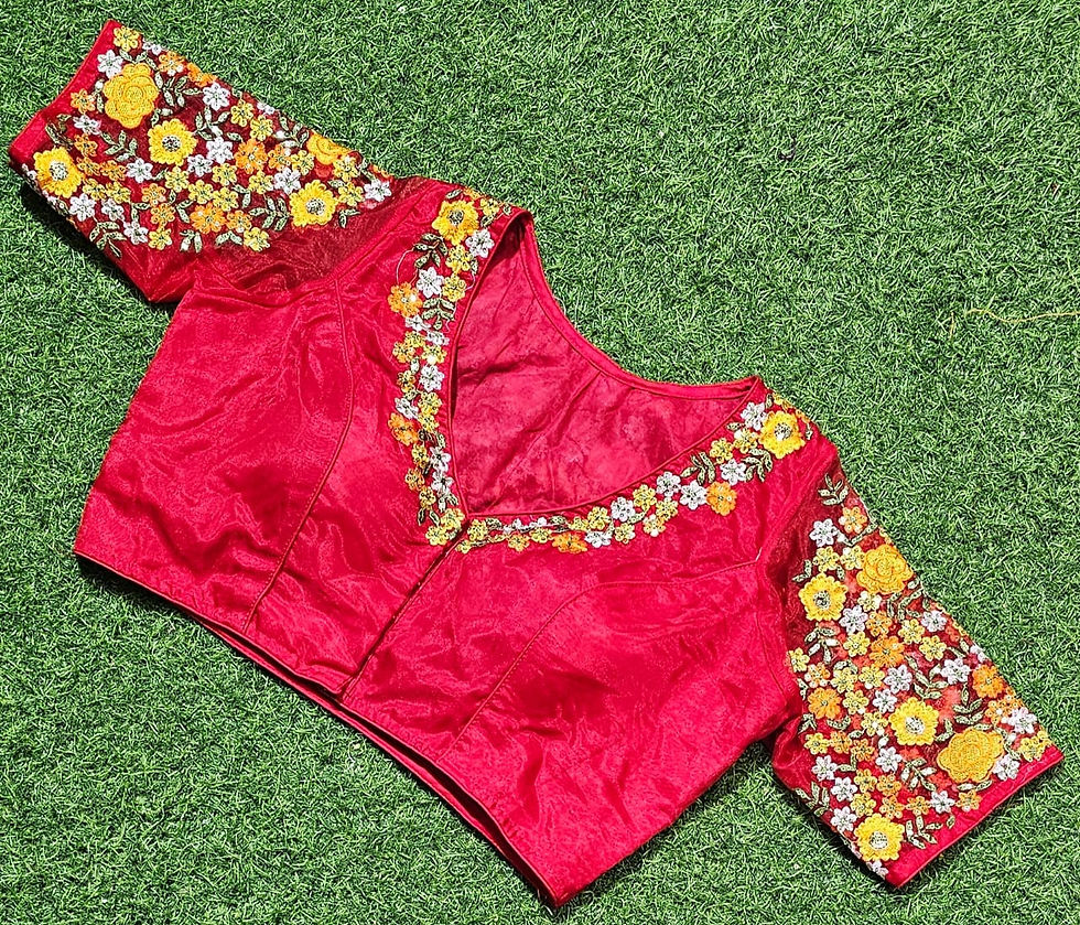Thumbnail: Organza Embroidery With Sequins Work - 7 Variants