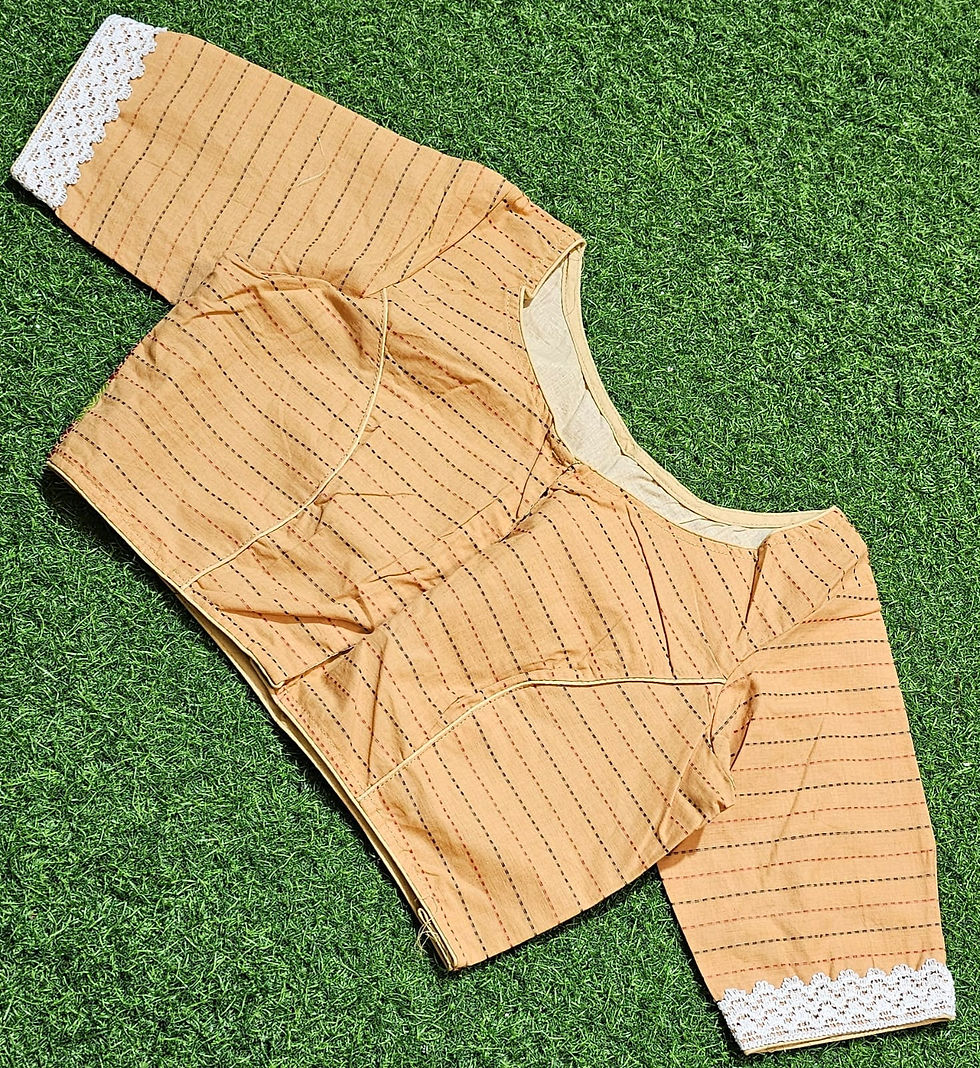 Thumbnail: Cotton Khadi Begompuri Weaving With Lace - 8 Variants