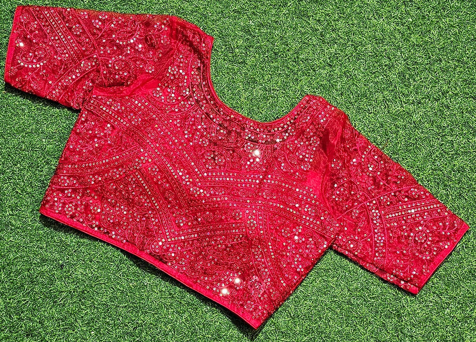 Thumbnail: Organza Embroidery With Coding Sequins Work - 5 Variants