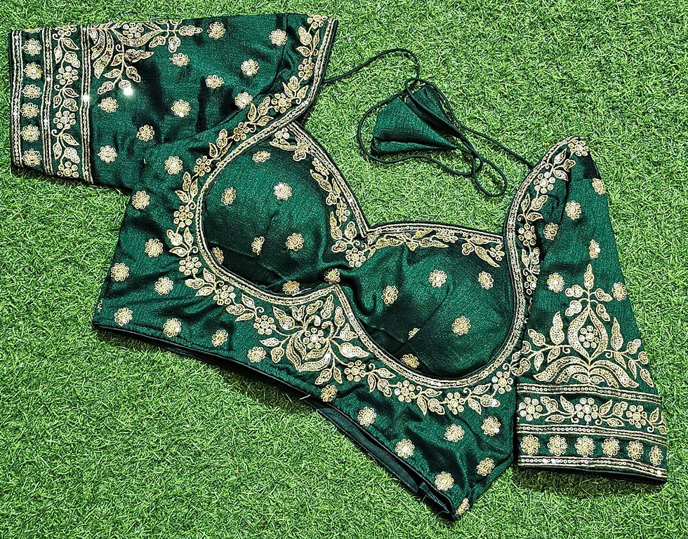 Thumbnail: Vichitra Silk golden Jari Embroidery - 14 variants