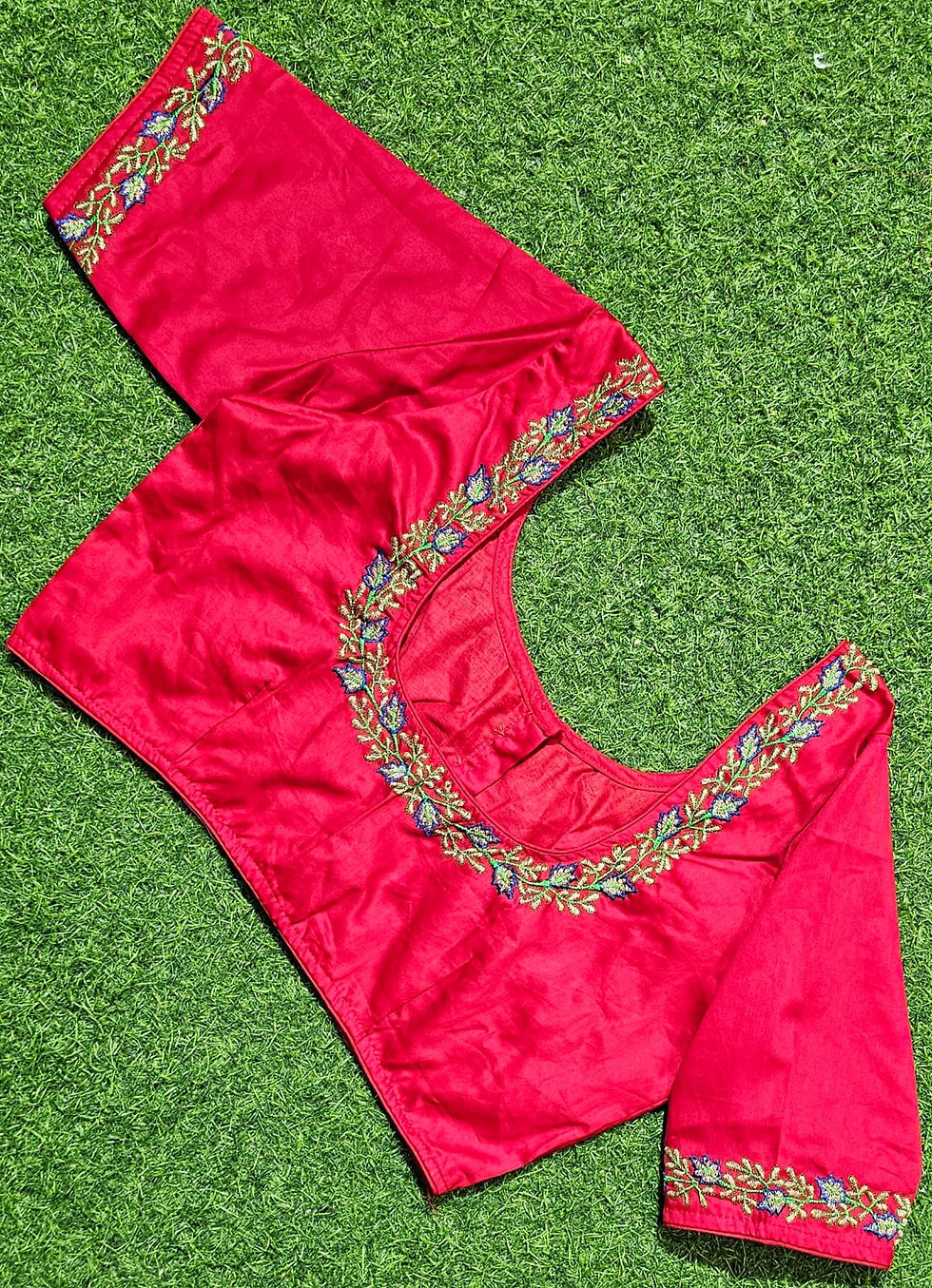 Thumbnail: Cotton Silk Embroidery Work - 5 Color Variants