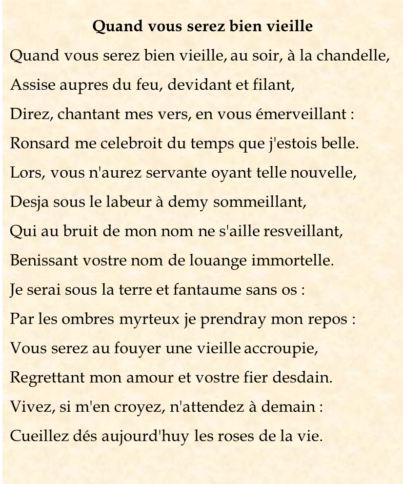 《當你年老時》Quand vous serez bien vieille