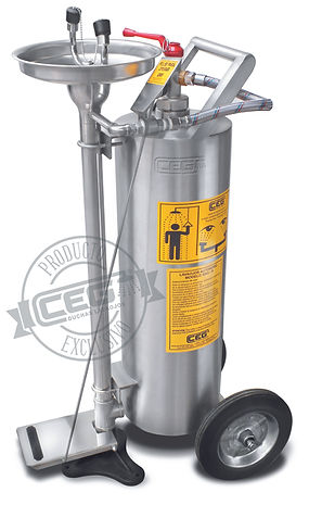 Lavaojos de emergencia CEG 3003-R25 en acero inoxidable para montaje mural en entornos industriales