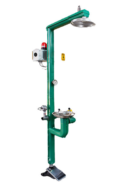 Ducha lavaojos CEG 1009-T de acero galvanizado con sistema anticongelante para uso industrial