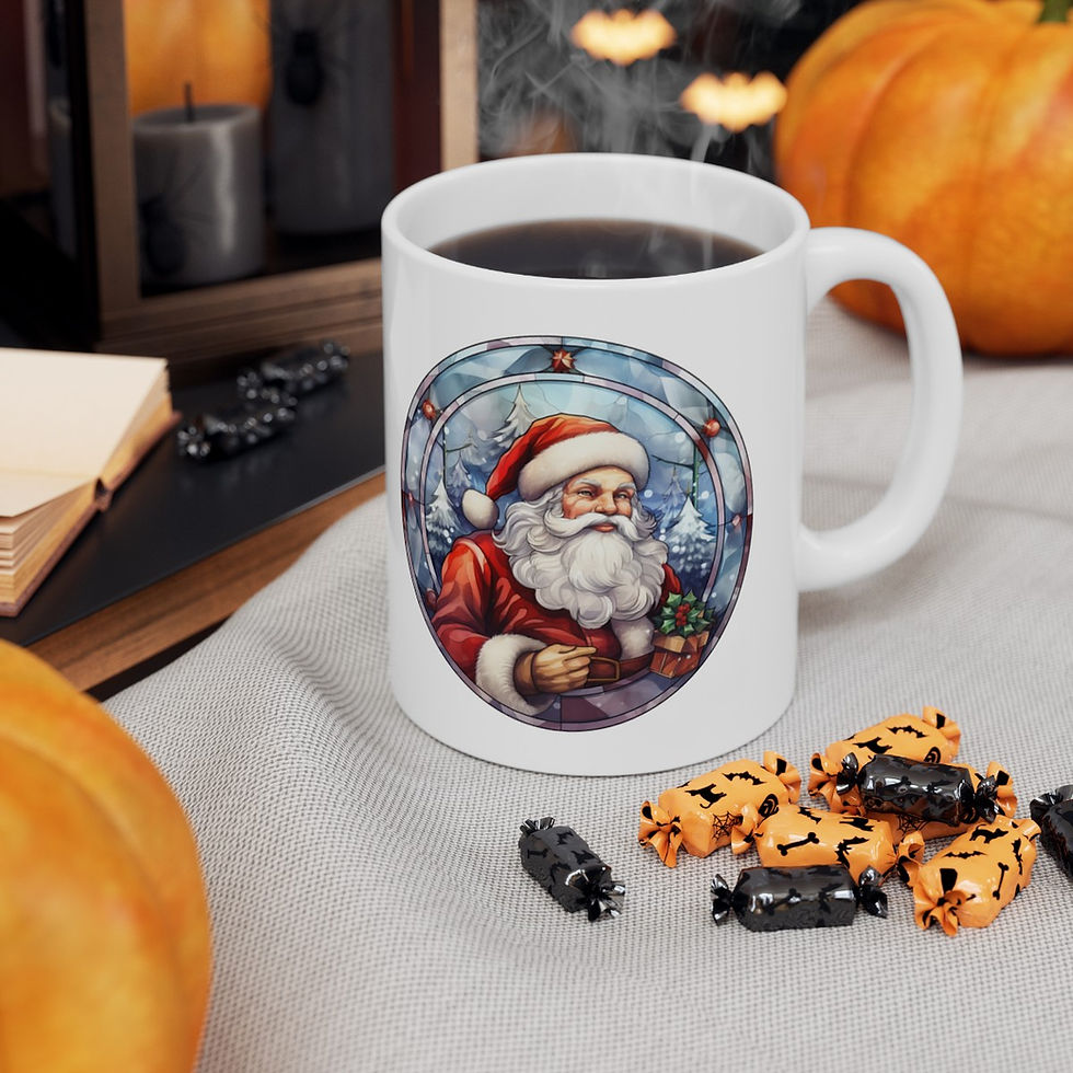 Thumbnail: Stained Glass Santa Believe Ceramic Mug 11oz