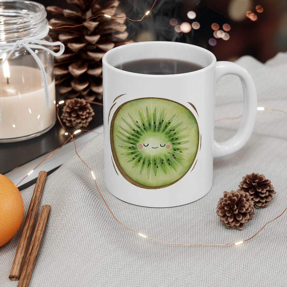 Thumbnail: Happy Kiwi Ceramic Mug 11oz