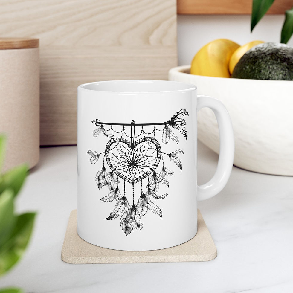 Thumbnail: Heart Dream Catcher Ceramic Mug 11oz