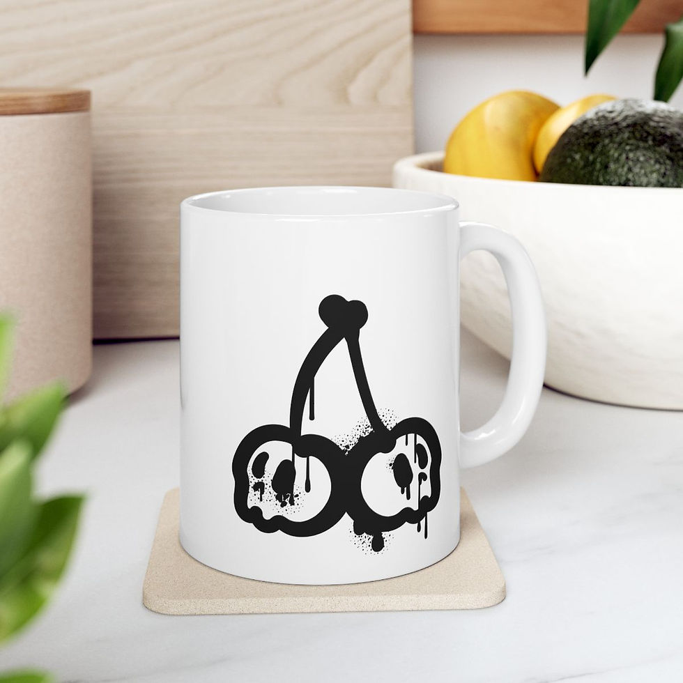 Thumbnail: Punk Rock Cherry Skulls Ceramic Mug 11oz