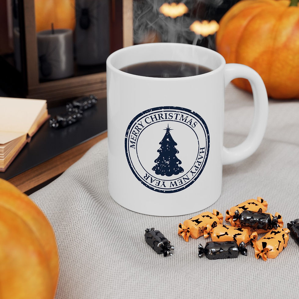 Thumbnail: Merry Christmas Happy New Year Ceramic Mug 11oz