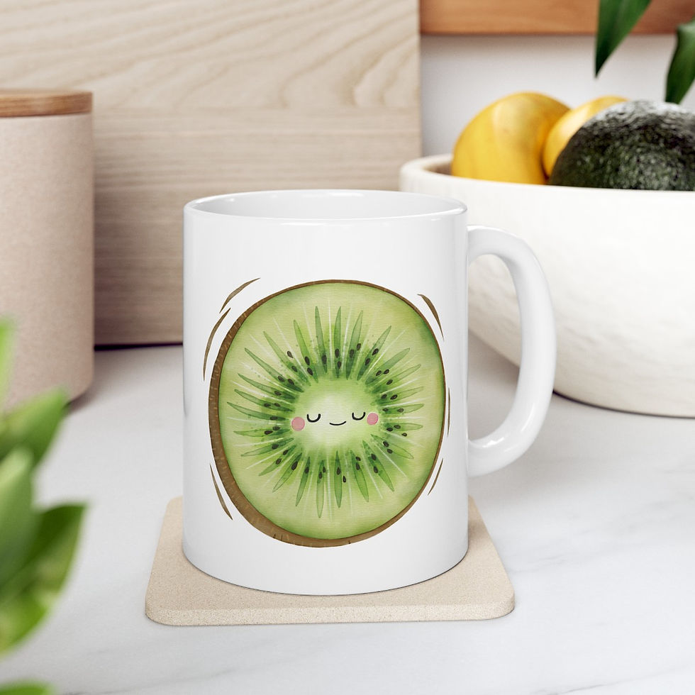 Thumbnail: Happy Kiwi Ceramic Mug 11oz