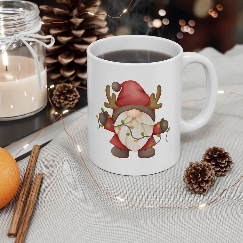 Thumbnail: Holiday Lights Gnome Ceramic Mug 11oz