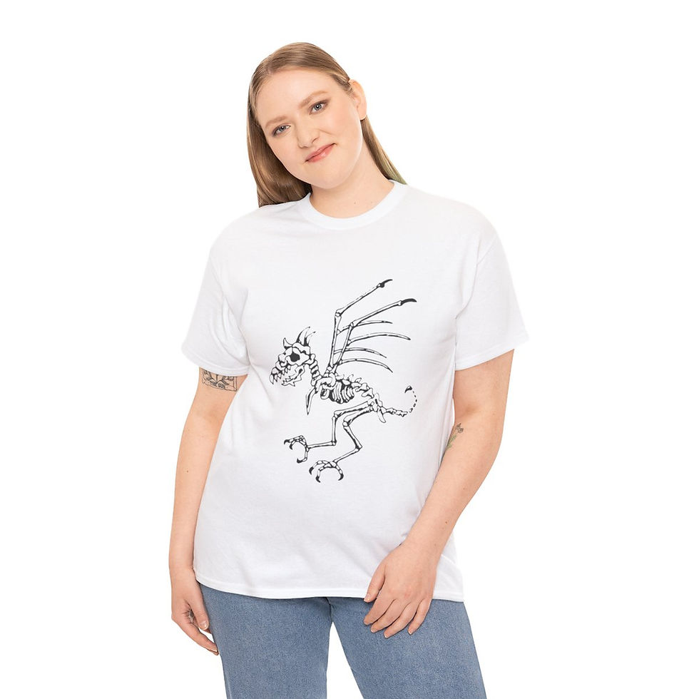 Thumbnail: Mystic Hatchling Skeleton Dragon Unisex Heavy Cotton T-Shirt