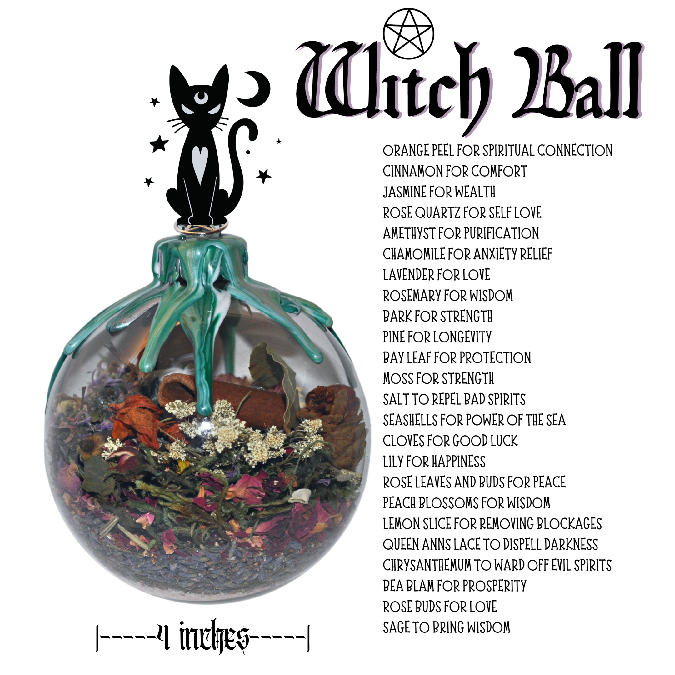 Witch Ball - Home Protection - Ward off Evil - 17th Century Magick