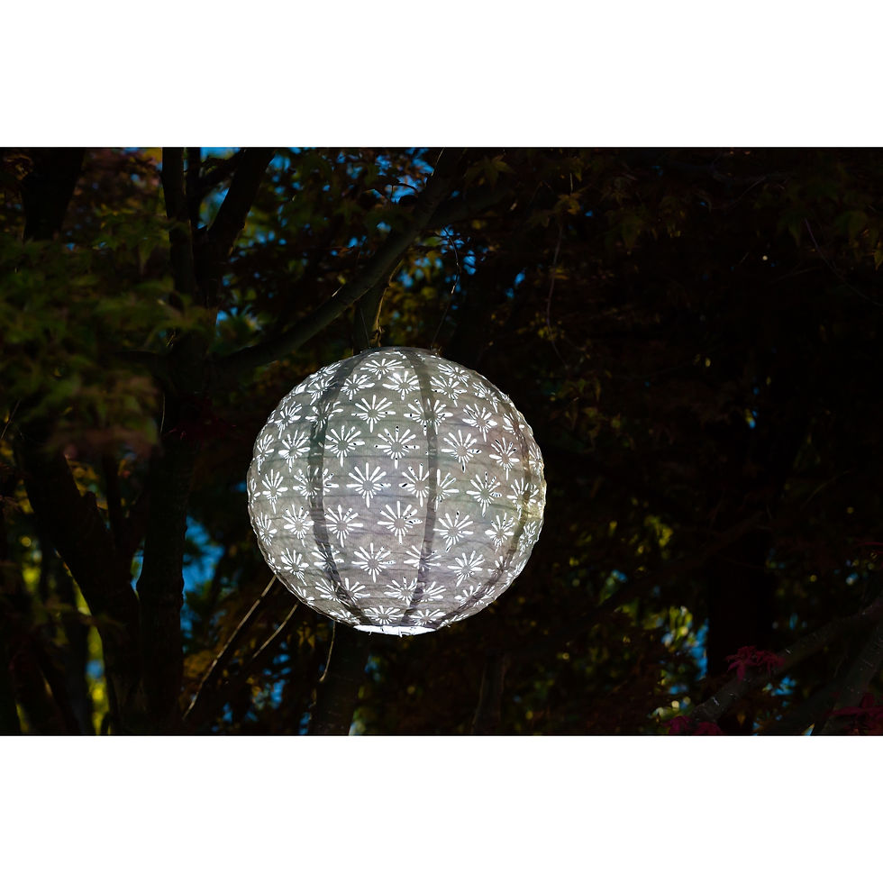 Thumbnail: Globe Stella Deco Solar Lantern - White 12"