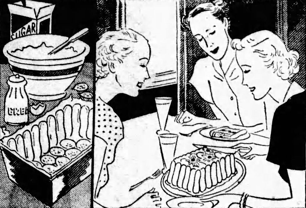 Preparazione di una Ice-box Cake - immagine vintage