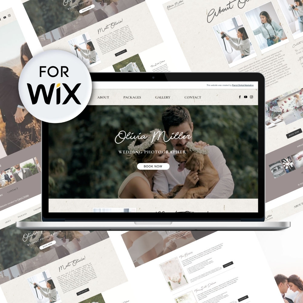 Wedding Photographer Website Template for Wix