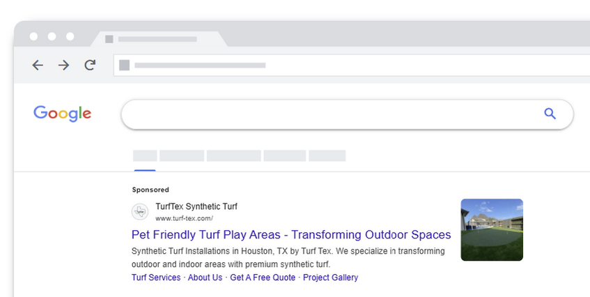 Google Ads: Pet-Friendly Turf Play Areas