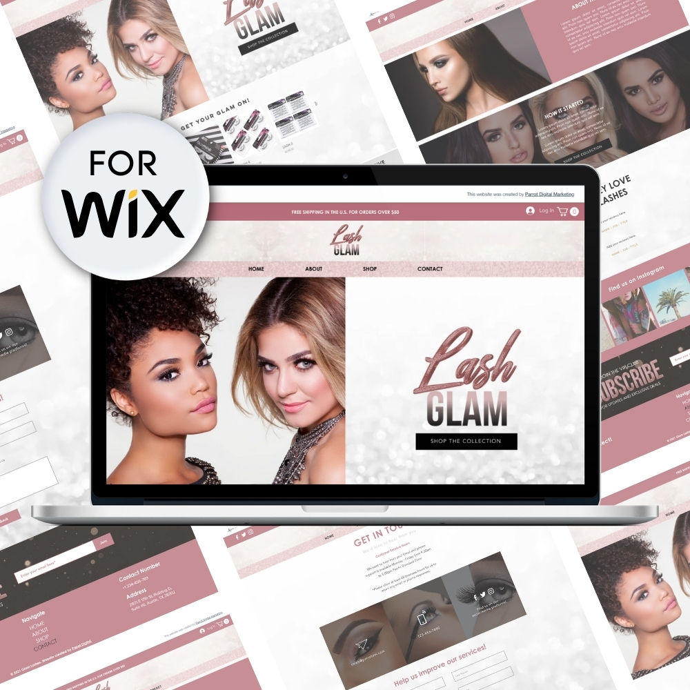 Glamorous Lashes Website Template for Wix