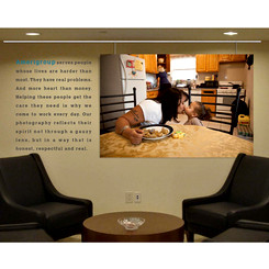 We brought the new branding inside the company through interior design.