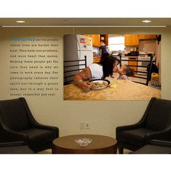 We brought the new branding inside the company through interior design.
