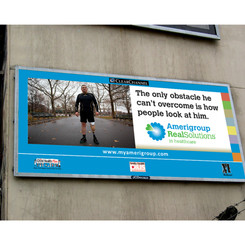 Outdoor board done in the companies new look and feel.