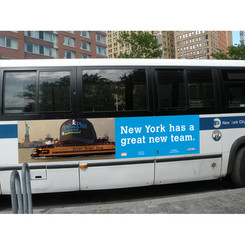 Bus posters littered the streets.