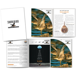 Manomet pocket folder with inner brochure/folder housing 10 flexible sell sheets. Used for fund raising.