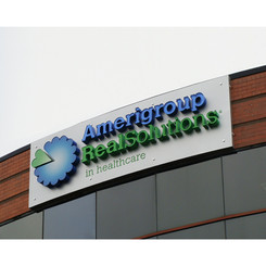 A new logo meant all new signage. This is how it appeared at Amerigroup's corporate headquarters in VA.