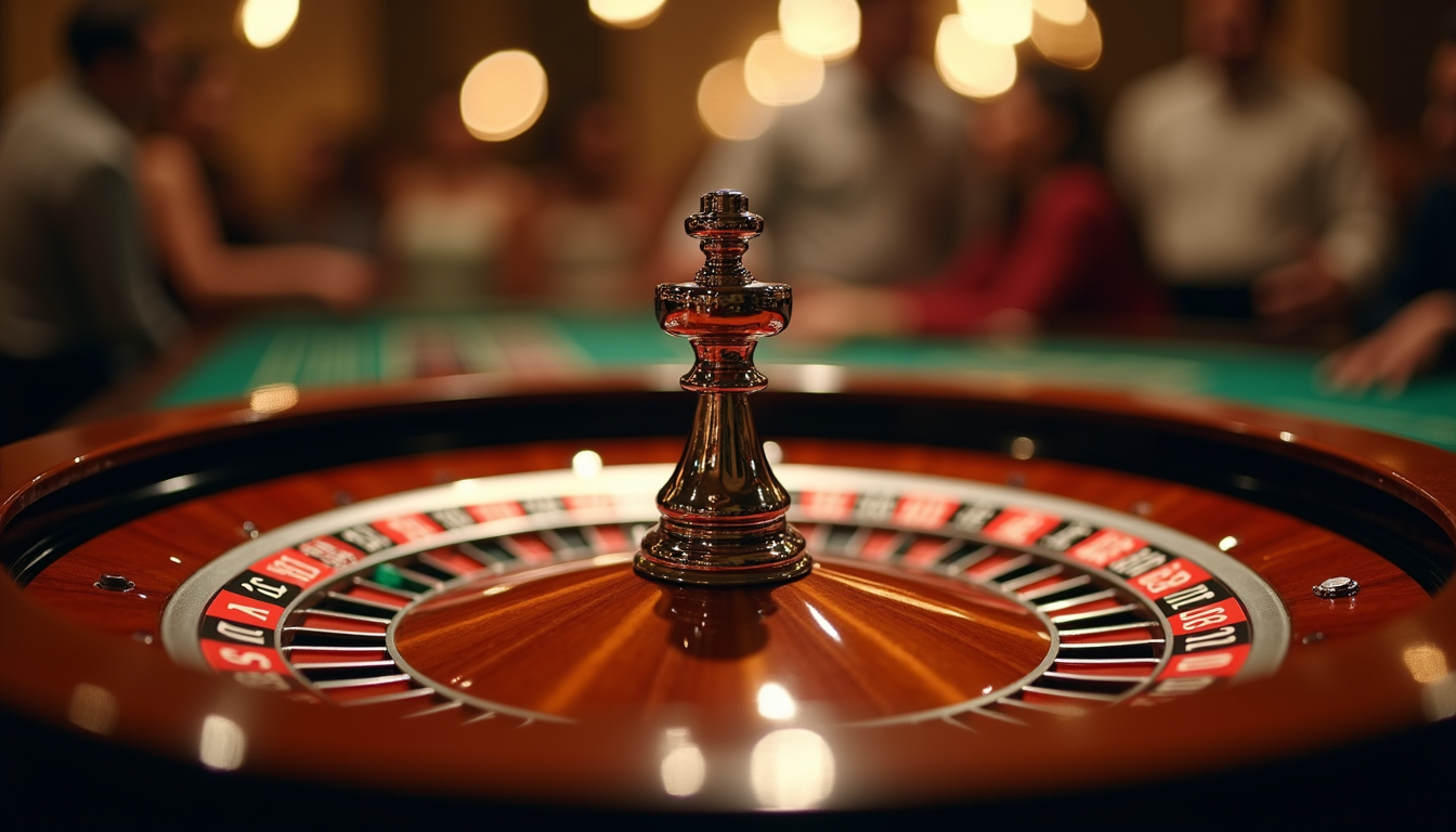 Vue rapprochée d'une roulette en action lors d'une soirée casino