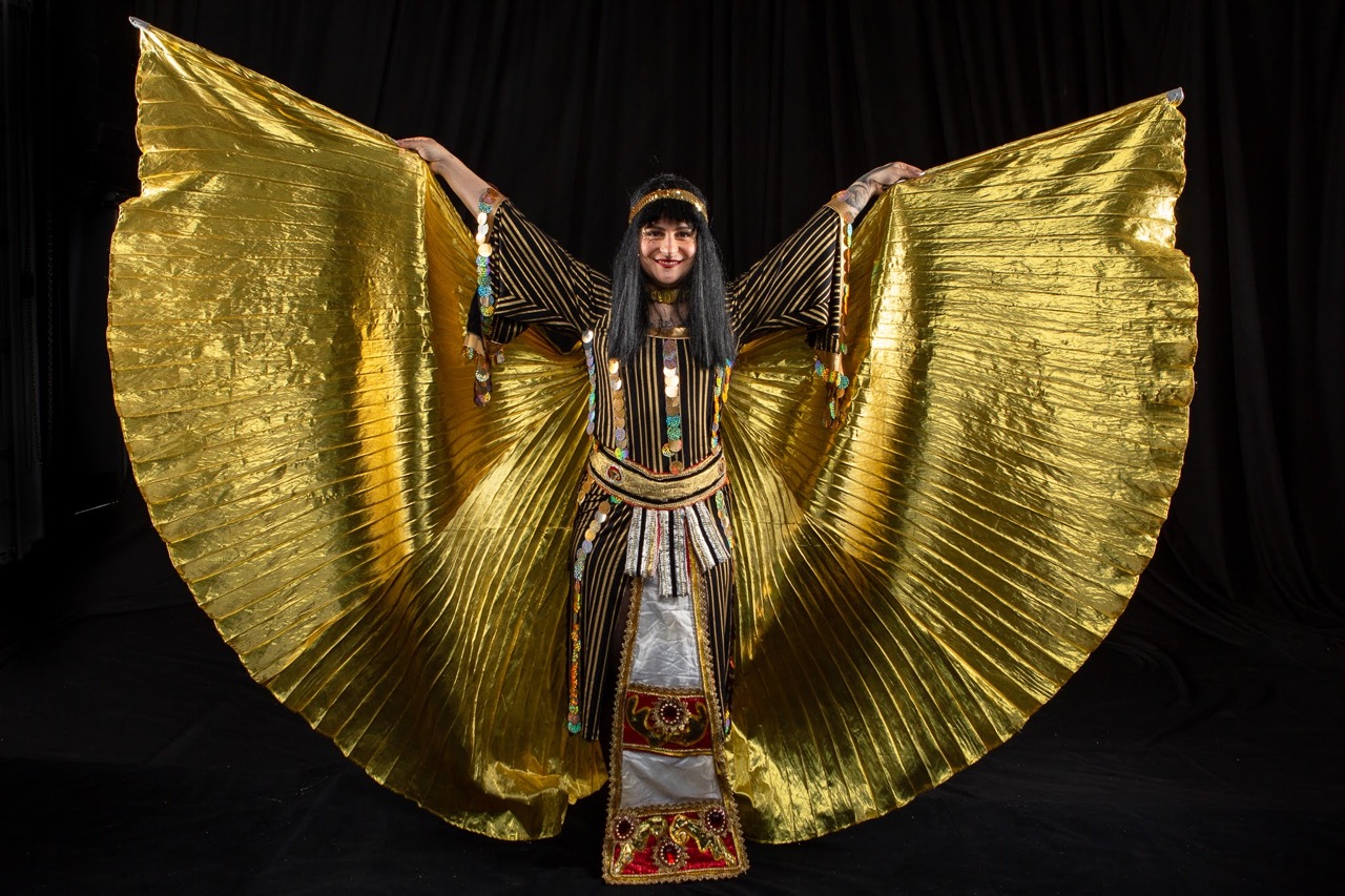 spectacle Égypte antique corporatif à Montréal avec artistes en costumes de pharaons