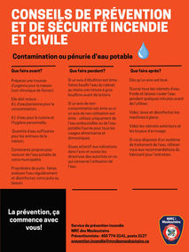 Contamination ou pénurie d'eau potable 