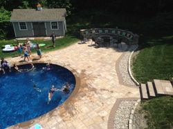 Pool Patio w/ FirePit Seat Wall
