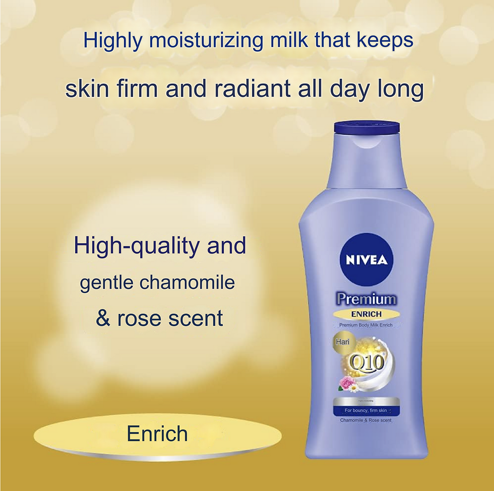 الصورة المصغرة: Nivea Premium Body Milk Enrich Chamomile & Rose Scent 190g Bouncy & Firm Skin