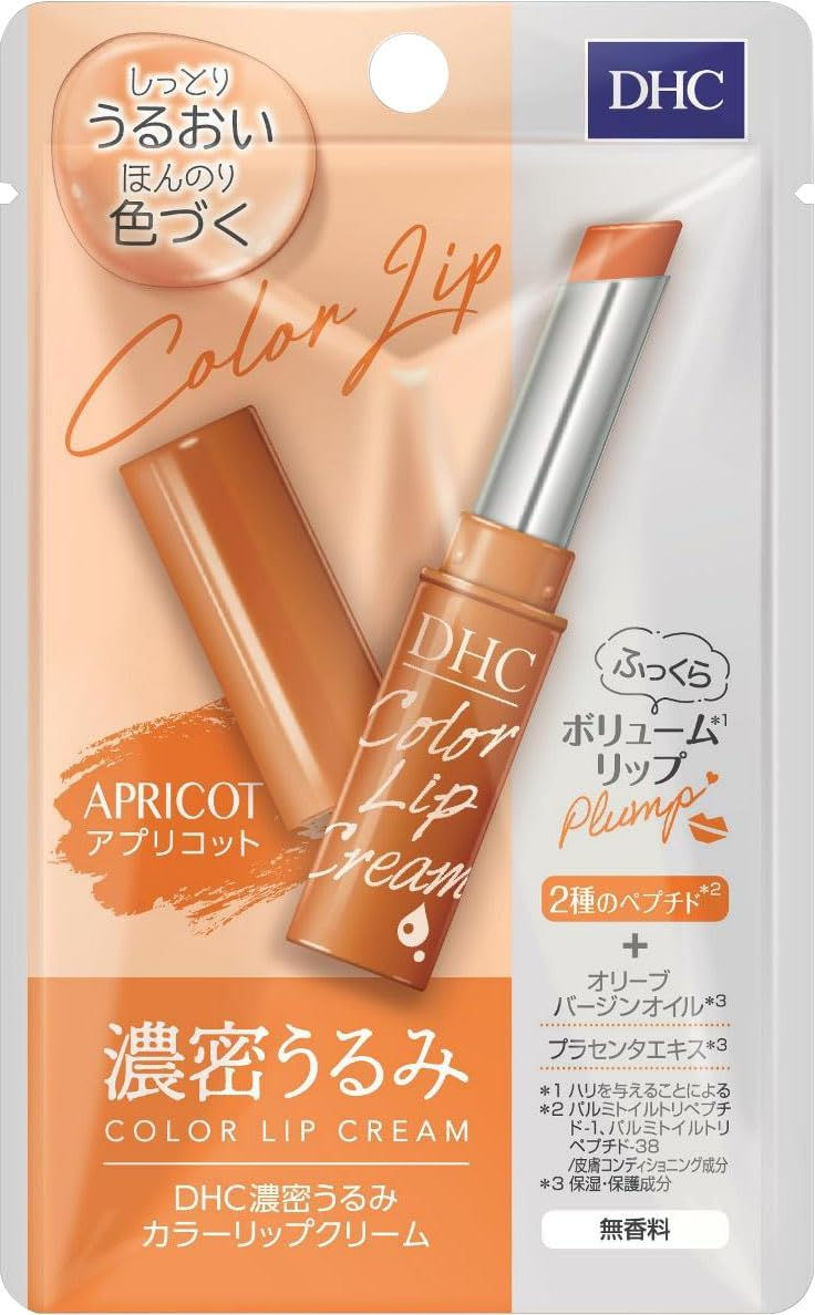 DHC Dense Moisture Color Lip Balm, Apricot (1.5 g)